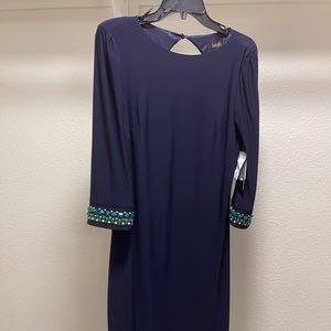 Laundry by Shelli Segal size 4 NWT navy cocktail dress with bead embellishment